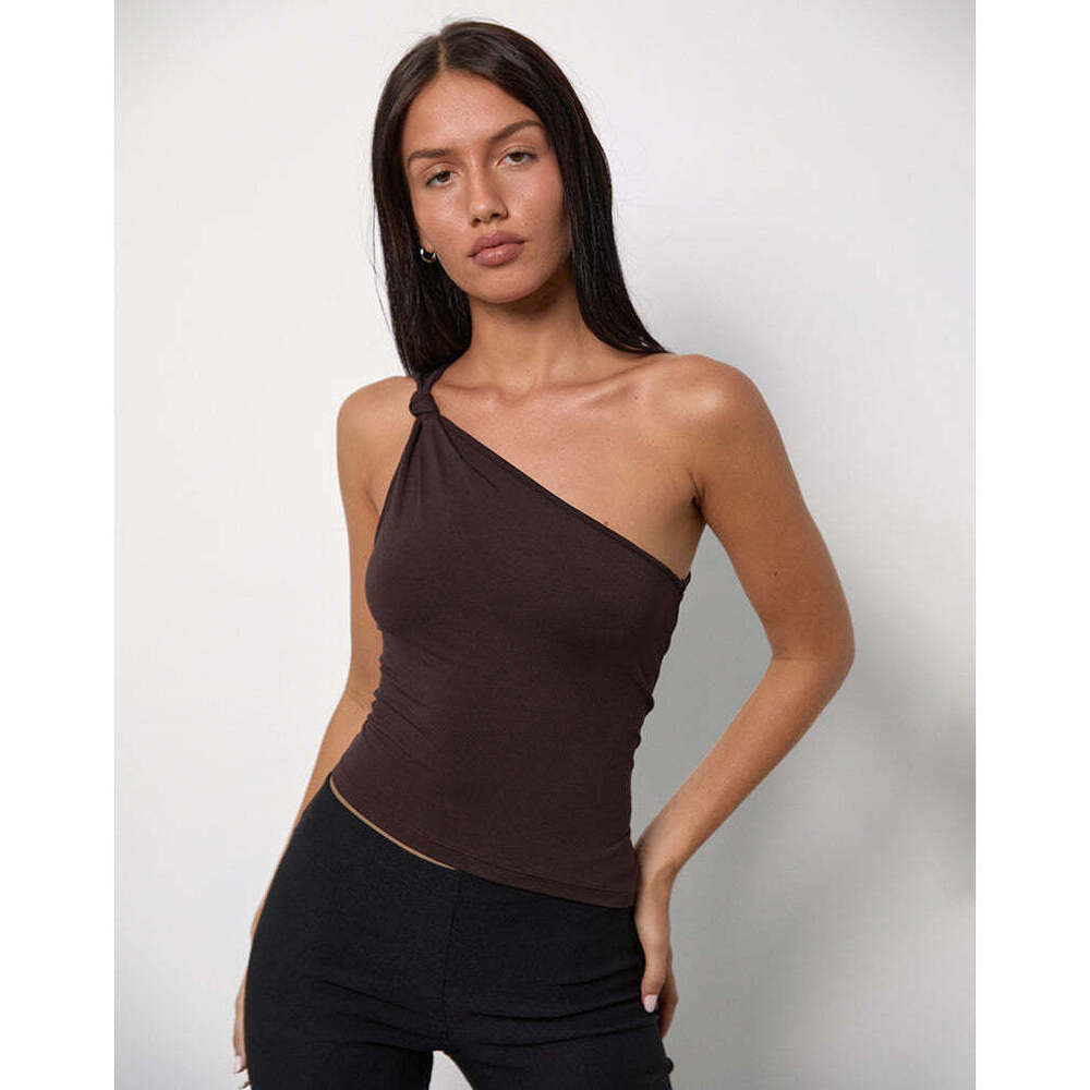 Motel Rocks Idra Top in Brown XS
